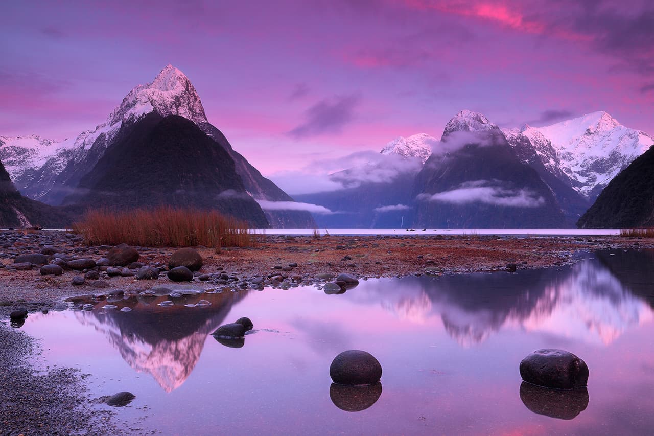 Sunrise at Milford Sound